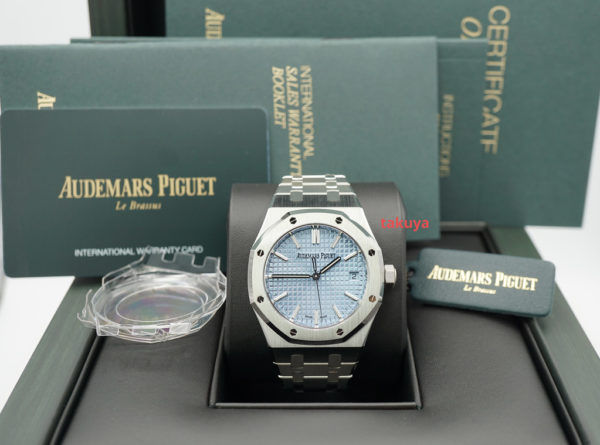 BRAND NEW Audemars PIGUET ROYAL OAK 50TH ANNIVESARY 15550ST ICE BLUE DIAL 37MM 2022 FULL SET - Image 2