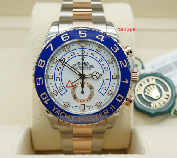 NEW Rolex 116681 YACHTMASTER 2 ROSE GOLD STEEL NEWER DIAL 2021 STICKERS FULL SET