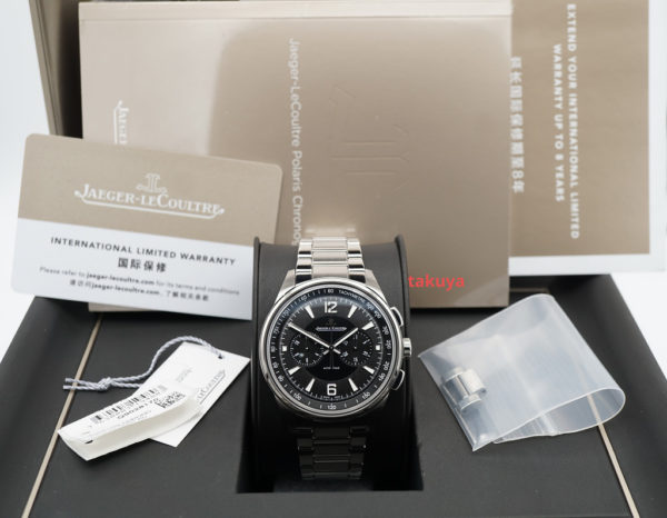 MINT Jaeger-LeCoultre POLARIS CHRONOGRAPH BLACK DIAL BRACELET 2022 COMPLETE SET - Image 2