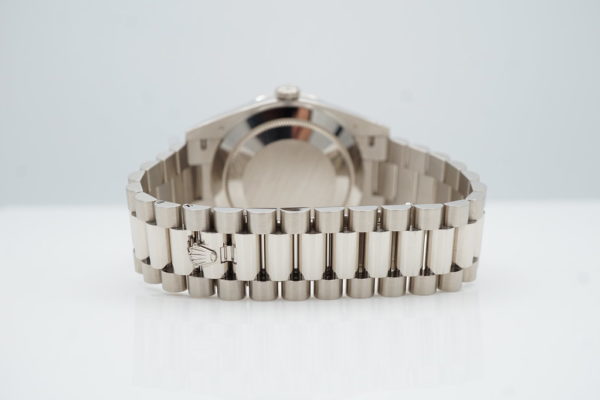 Rolex 228349RBR DAY DATE 40 WHITE GOLD DIAMOND BEZEL BAGUETTE BLACK DIAL 2022 FULL SET - Image 7