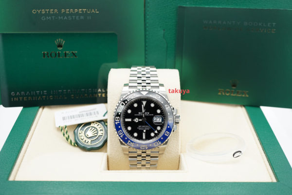 BRAND NEW Rolex 126710BLNR GMT MASTER II BLACK BLUE BEZEL JUBILEE BAND 2022 FULL SET - Image 2
