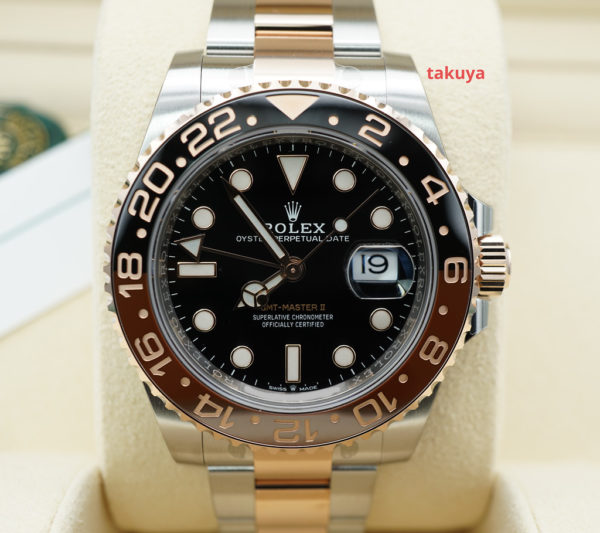 NEW Rolex 126711CHNR GMT MASTER 2 ROSE GOLD STEEL ROOTBEER STICKERS FULL SET