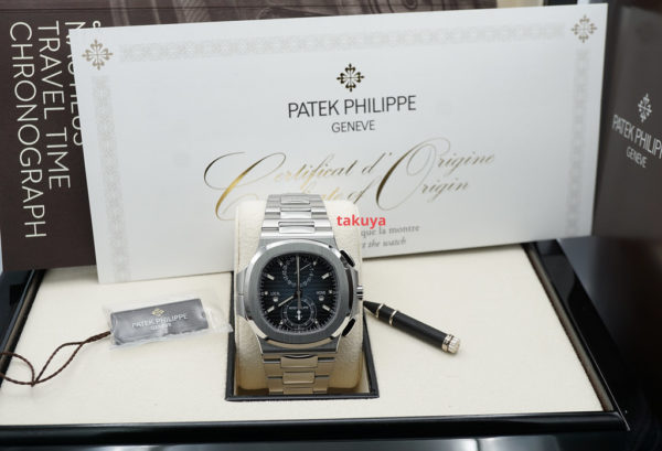 BRAND NEW Patek PHILIPPE 5990/1A NAUTILUS CHRONOGRAPH TRAVEL TIME BLUE DIAL 2022 FULL SET - Image 2
