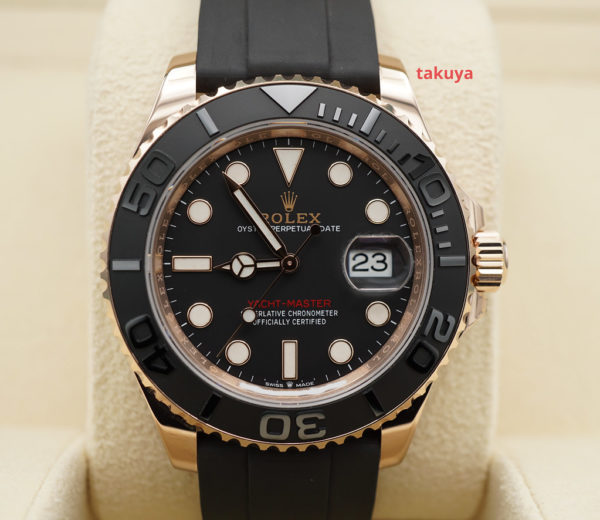 Rolex 126655 YACHTMASTER 18K EVEROSE GOLD OYSTERFLEX 40MM 2022 COMPLETE SET