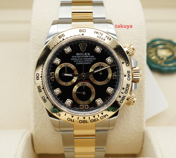 BRAND NEW Rolex 116503 DAYTONA TWO TONE 18K YG SS BLACK DIAMOND DIAL 2022 FULL SET