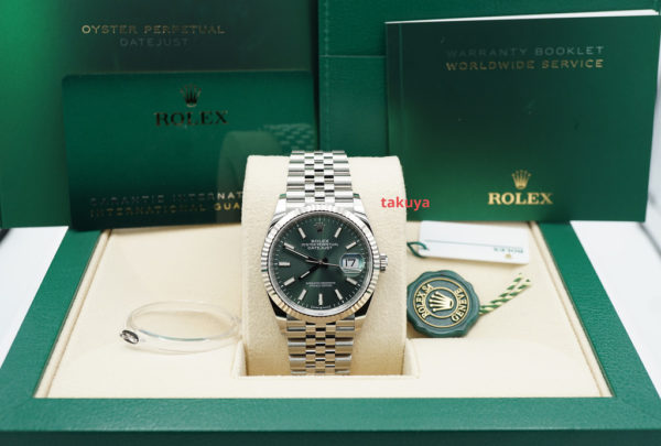 BRAND NEW Rolex 126234 DATEJUST 36 MINT GREEN DIAL JUBILEE BAND 2022 FULL SET - Image 2