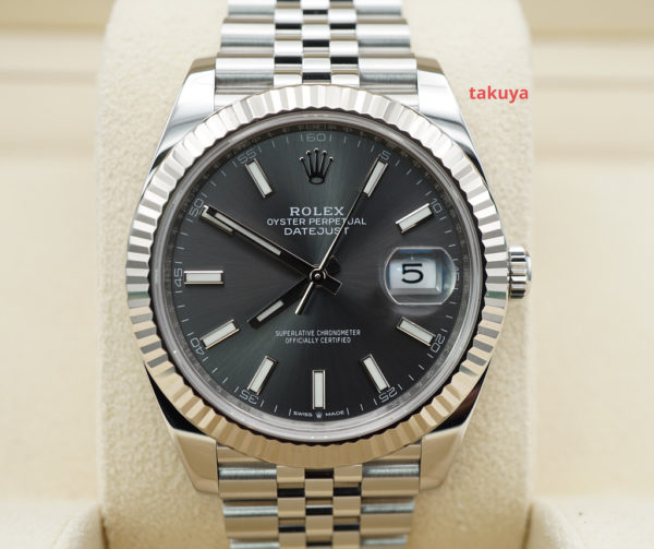 Rolex 126334 DATEJUST 41 FLUTED BEZEL SLATE DIAL JUBILEE BAND 2021 FULL SET