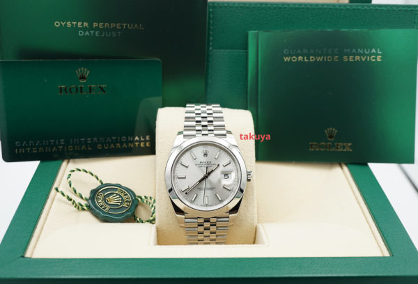Rolex 126300 DATEJUST 41 SILVER STICK DIAL JUBILEE BAND 2022 COMPLETE SET - Image 2