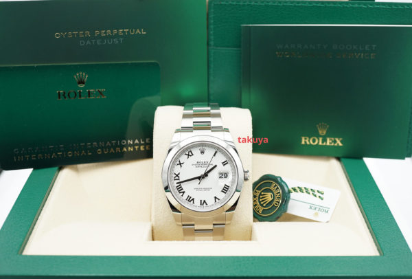 BRAND NEW Rolex 126300 DATEJUST 41 WHITE ROMAN DIAL OYSTER BAND 2023 COMPLETE SET - Image 2