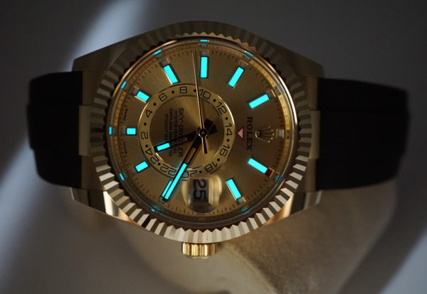 Rolex 326238 SKY-DWELLER YELLOW GOLD CHAMPAGNE DIAL OYSTERFLEX 2022 FULL SET - Image 9