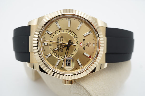 Rolex 326238 SKY-DWELLER YELLOW GOLD CHAMPAGNE DIAL OYSTERFLEX 2022 FULL SET - Image 7