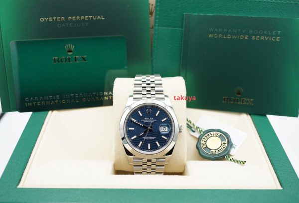 BRAND NEW Rolex 126300 DATEJUST 41 BLUE MOTIF DIAL JUBILEE BAND 2023 COMPLETE SET - Image 2