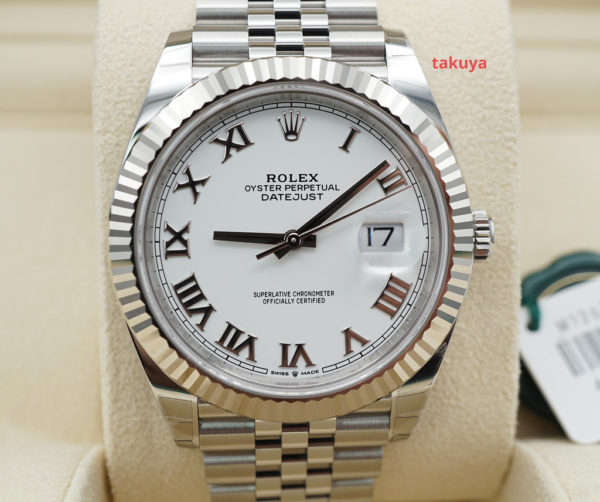 NEW Rolex 126334 DATEJUST 41 FLUTED BEZEL WHITE ROMAN DIAL JUBILEE 2022 FULL SET