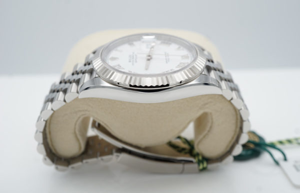 NEW Rolex 126334 DATEJUST 41 FLUTED BEZEL WHITE ROMAN DIAL JUBILEE 2022 FULL SET - Image 4