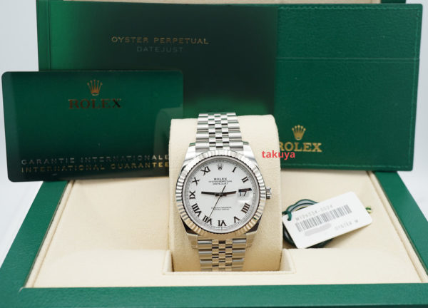 NEW Rolex 126334 DATEJUST 41 FLUTED BEZEL WHITE ROMAN DIAL JUBILEE 2022 FULL SET - Image 2