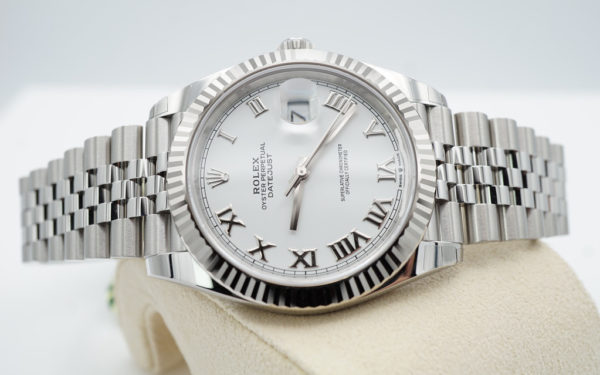 NEW Rolex 126334 DATEJUST 41 FLUTED BEZEL WHITE ROMAN DIAL JUBILEE 2022 FULL SET - Image 10