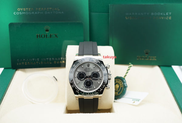 LIKE NEW Rolex 116519LN DAYTONA WHITE GOLD OYSTERFLEX STEEL DIAL 2022 FULL SET - Image 2