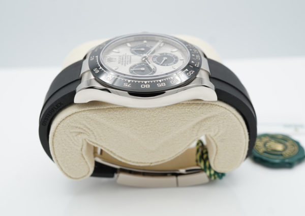 LIKE NEW Rolex 116519LN DAYTONA WHITE GOLD OYSTERFLEX STEEL DIAL 2022 FULL SET - Image 4