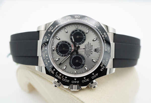 LIKE NEW Rolex 116519LN DAYTONA WHITE GOLD OYSTERFLEX STEEL DIAL 2022 FULL SET - Image 7