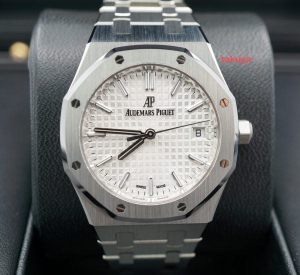 NEW Audemars PIGUET ROYAL OAK 77350ST WHITE DIAL 34MM 2021 COMPLETE SET
