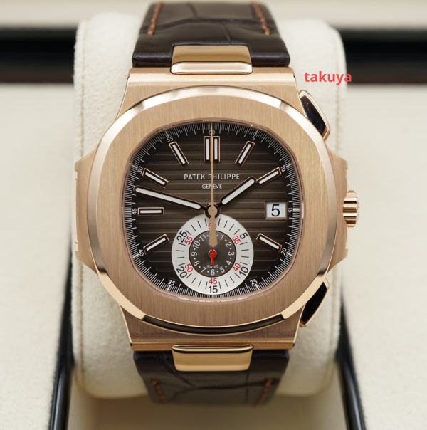 NEW Patek PHILIPPE 5980R NAUTILUS CHRONOGRAPH DATE ROSE GOLD 2021 COMPLETE SET