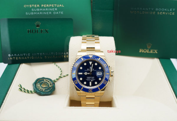Rolex 126618LB SUBMARINER 18K YELLOW GOLD SUNBURST BLUE DIAL 41MM 2022 FULL SET - Image 2