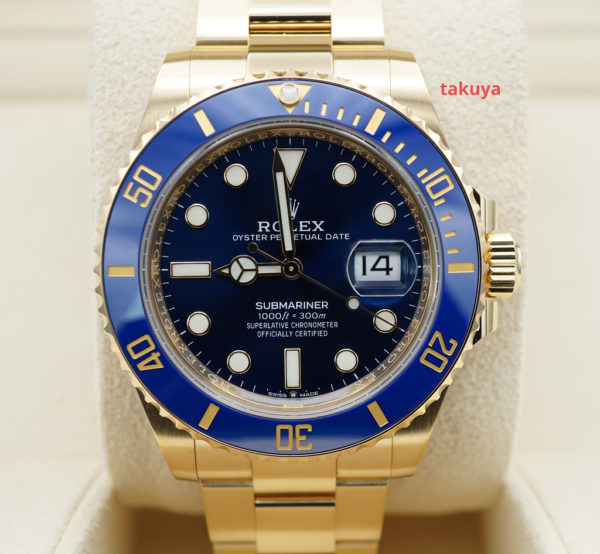 Rolex 126618LB SUBMARINER 18K YELLOW GOLD SUNBURST BLUE DIAL 41MM 2022 FULL SET