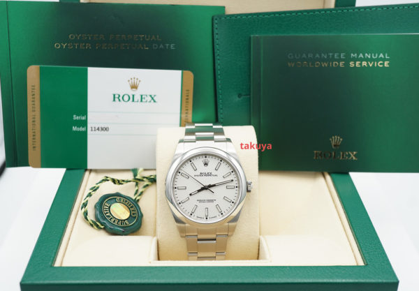 Rolex 114300 OYSTER PERPETUAL NO DATE WHITE DIAL 39MM 2019 BOXES PAPERS - Image 2