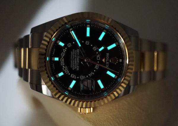Rolex 326933 SKY-DWELLER 18K YG STEEL BLACK DIAL OYSTER BAND 2022 FULL SET - Image 11