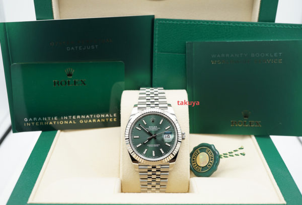 BRAND NEW Rolex 126334 DATEJUST 41 FLUTED BEZEL MINT GREEN DIAL 2022 COMPLETE SET - Image 2