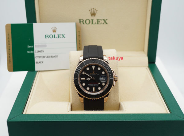 Rolex 116655 YACHTMASTER OYSTERFLEX 18K ROSE GOLD 40MM 2017 BOXES CARD - Image 2