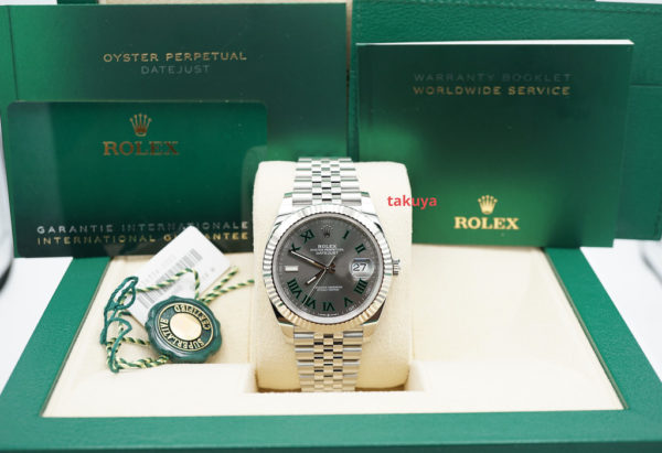 Rolex 126334 DATEJUST 41 FLUTED BEZEL WIMBLEDON DIAL JUBILEE BAND 2023 FULL SET - Image 2