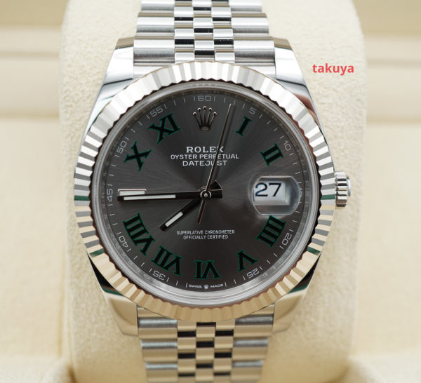 Rolex 126334 DATEJUST 41 FLUTED BEZEL WIMBLEDON DIAL JUBILEE BAND 2023 FULL SET