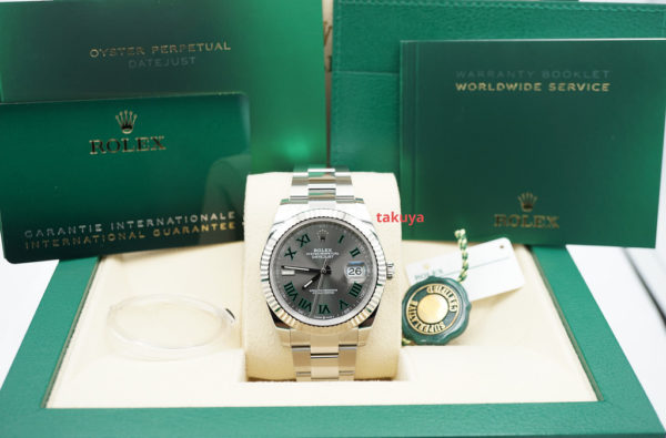 BRAND NEW Rolex 126334 DATEJUST 41 FLUTED BEZEL WIMBLEDON DIAL OYSTER 2023 FULL SET - Image 2