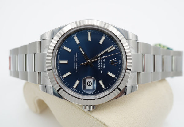 BRAND NEW Rolex 126334 DATEJUST 41 FLUTED BEZEL BLUE STICK DIAL OYSTER 2022 FULL SET - Image 9