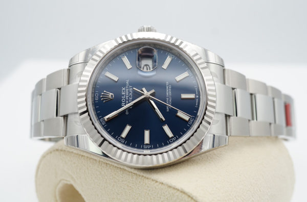 BRAND NEW Rolex 126334 DATEJUST 41 FLUTED BEZEL BLUE STICK DIAL OYSTER 2022 FULL SET - Image 10