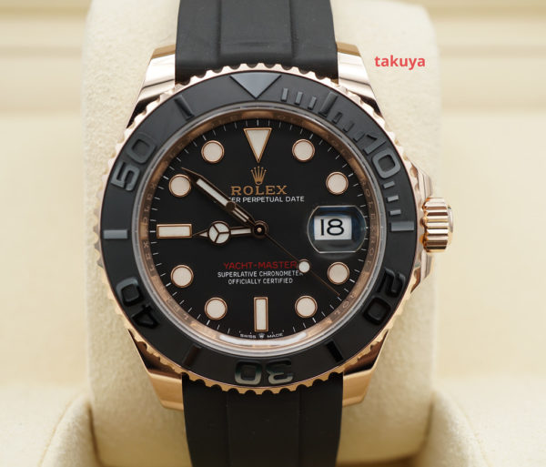 Rolex 126655 YACHTMASTER 18K EVEROSE GOLD OYSTERFLEX 40MM 2020 WARRANTY FULL SET