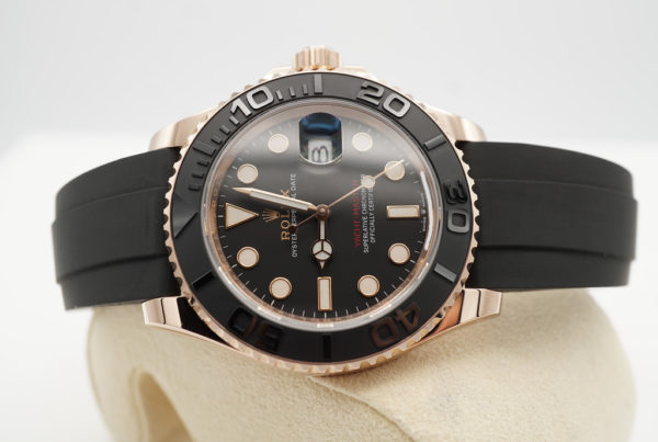 Rolex 126655 YACHTMASTER 18K EVEROSE GOLD OYSTERFLEX 40MM 2020 WARRANTY FULL SET - Image 8