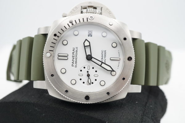 PANERAI PAM 1223 SUBMERSIBLE BIANCO DIAL 42mm WARRANTY COMPLETE SET - Image 9