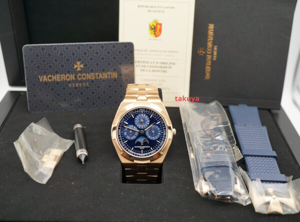 Vacheron CONSTANTIN OVERSEAS PERPETUAL CALENDAR 4300V ROSE GOLD BLUE DIAL BRACELET FULL SET - Image 2