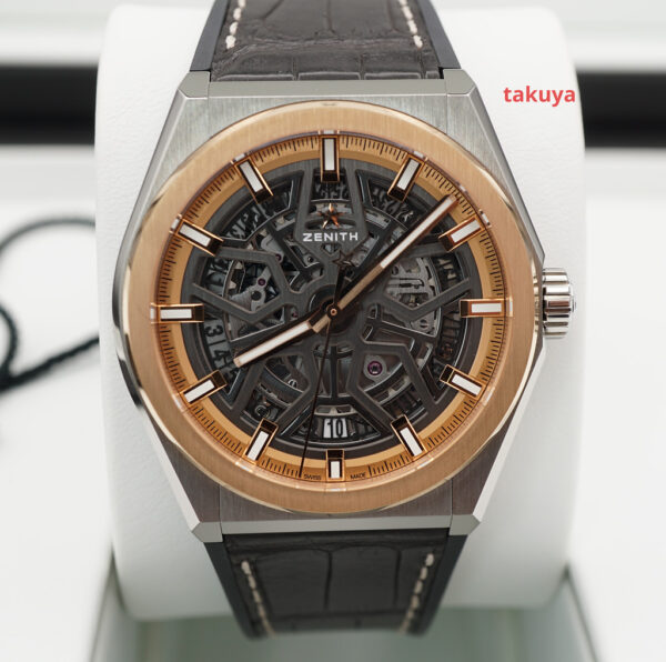 Zenith DEFY CLASSIC SKELETON DIAL TITANIUM CASE ROSE GOLD BEZEL FULL SET