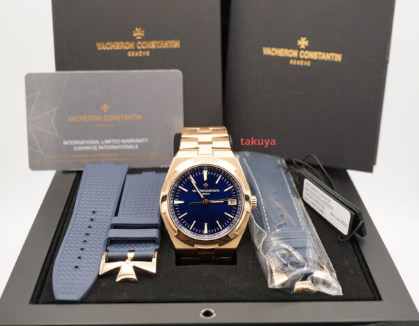 Vacheron CONSTANTIN OVERSEAS ROSE GOLD BLUE DIAL 4500V 2022 WARRANTY FULL SET - Image 2