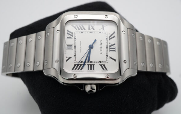 MINT Cartier SANTOS DE CARTIER LARGE MODEL AUTOMATIC SILVER DIAL 2023 FULL SET - Image 9