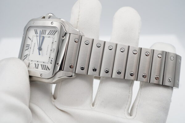 MINT Cartier SANTOS DE CARTIER LARGE MODEL AUTOMATIC SILVER DIAL 2023 FULL SET - Image 5