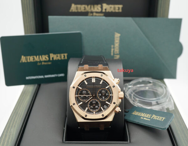 BRAND NEW Audemars PIGUET ROYAL OAK CHRONOGRAPH 26240OR ROSE GOLD BLACK DIAL 2023 FULL SET - Image 2