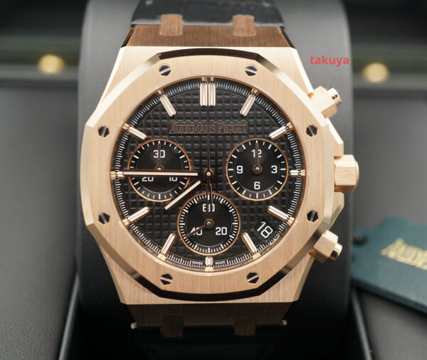 BRAND NEW Audemars PIGUET ROYAL OAK CHRONOGRAPH 26240OR ROSE GOLD BLACK DIAL 2023 FULL SET