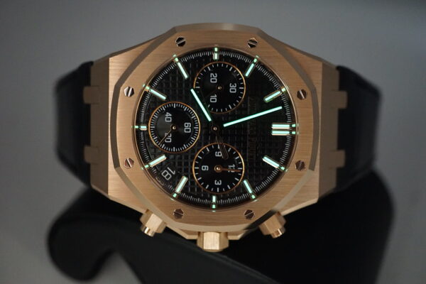BRAND NEW Audemars PIGUET ROYAL OAK CHRONOGRAPH 26240OR ROSE GOLD BLACK DIAL 2023 FULL SET - Image 11
