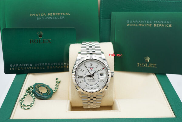 Rolex 326934 SKY-DWELLER WHITE DIAL JUBILEE BRACELET 2022 WARRANTY FULL SET - Image 2