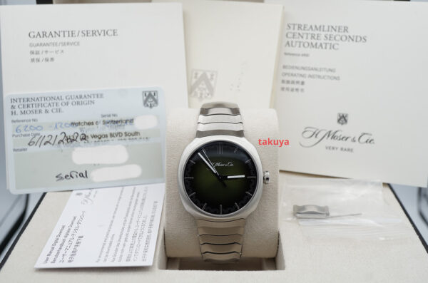 MINT H. Moser & Cie STREAMLINER CENTRE SECONDS MATRIX GREEN FUMÉ DIAL 40MM 2022 - Image 2