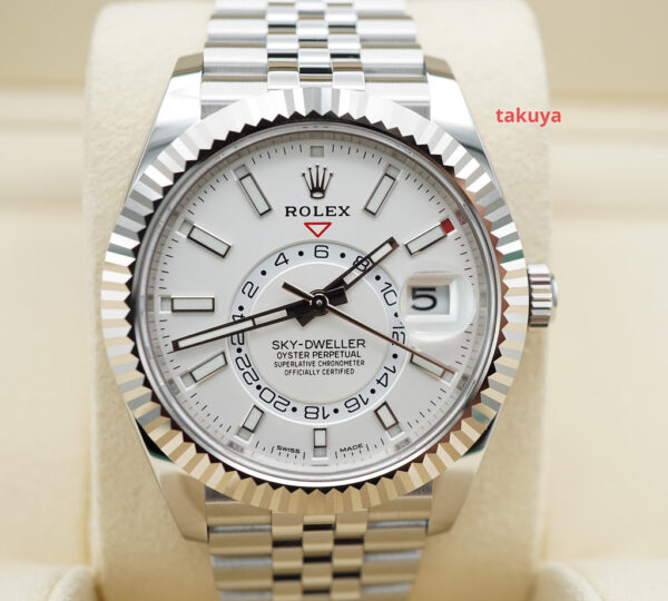 Rolex 326934 SKY-DWELLER WHITE DIAL JUBILEE BRACELET 2022 WARRANTY FULL SET